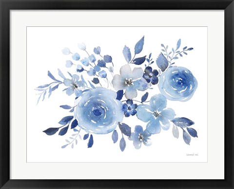 Framed Fresh Blue Bower I Print