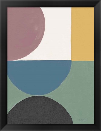 Framed Colorful Retro Abstract V Print