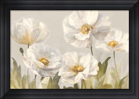 Framed White Anemones Print