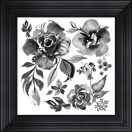 Framed Delft Delight III Black No Words Print