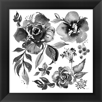 Framed Delft Delight III Black No Words Print