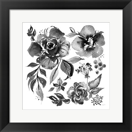 Framed Delft Delight III Black No Words Print