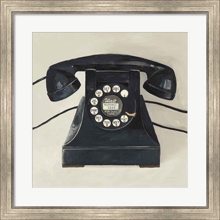 Framed Classic Telephone on Cream Print