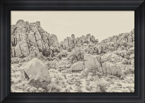 Framed Joshua Tree V Neutral Print