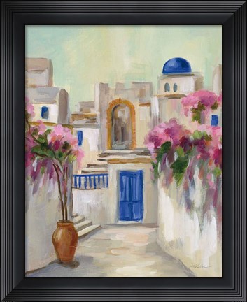 Framed Santorini Street II Print