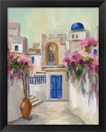 Framed Santorini Street II Print