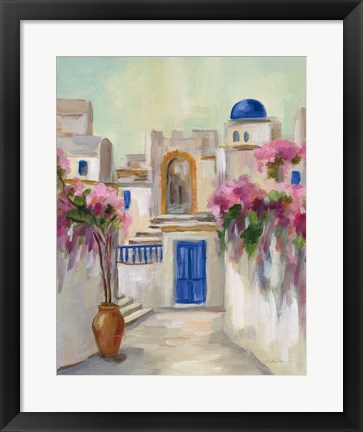 Framed Santorini Street II Print