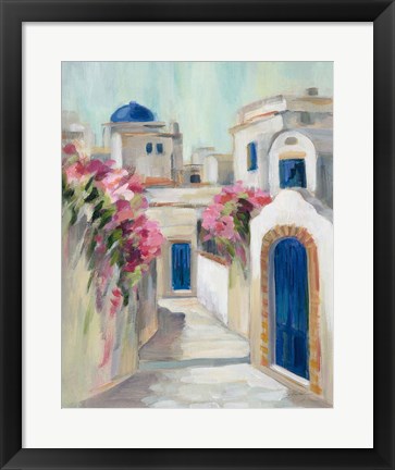 Framed Santorini Street I Print