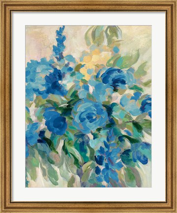 Framed Flower Market III Blue Print