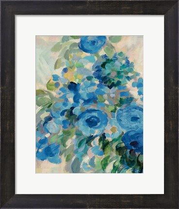 Framed Flower Market II Blue Print