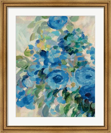Framed Flower Market II Blue Print