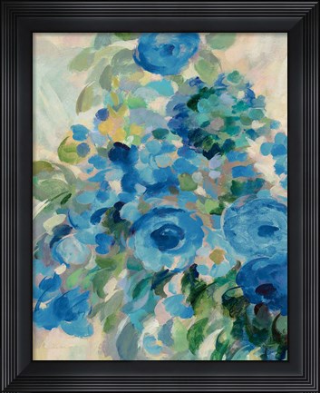 Framed Flower Market II Blue Print
