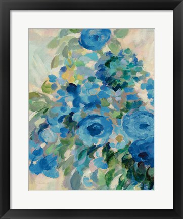 Framed Flower Market II Blue Print