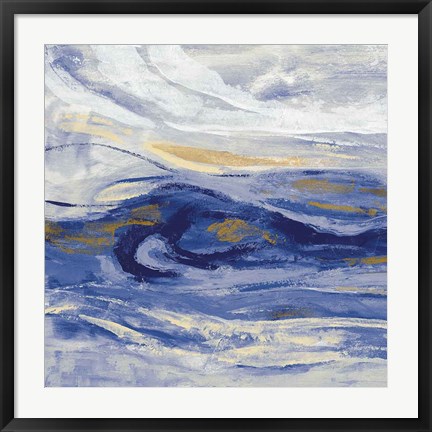 Framed Estuary Blue Sq Print