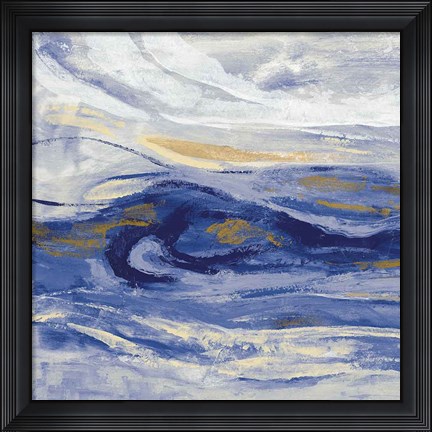 Framed Estuary Blue Sq Print