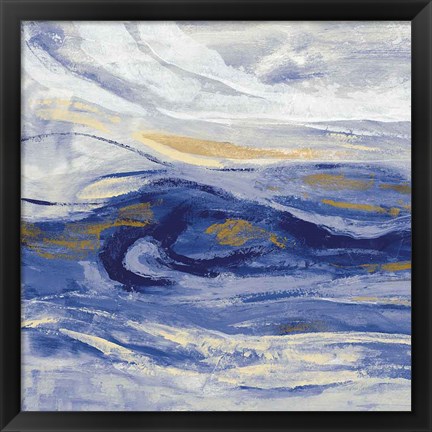 Framed Estuary Blue Sq Print