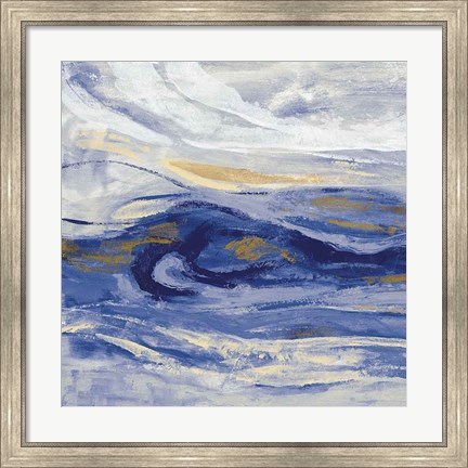Framed Estuary Blue Sq Print