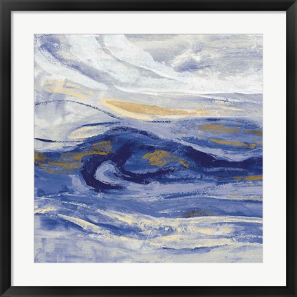 Framed Estuary Blue Sq Print