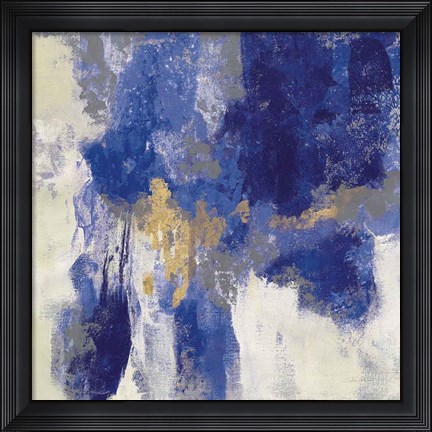 Framed Sparkle Abstract II Blue Print
