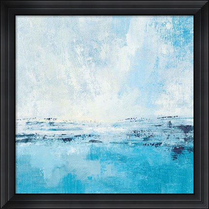 Framed Coastal View I Aqua Print