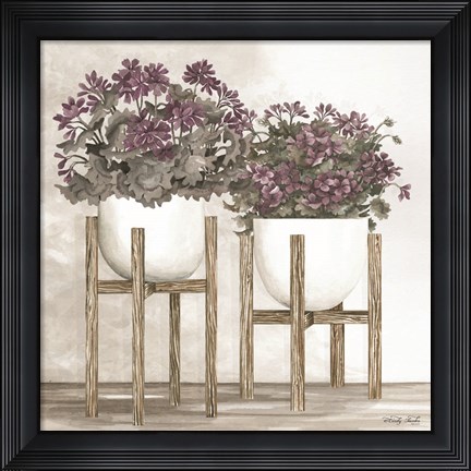 Framed Potted Geraniums Print