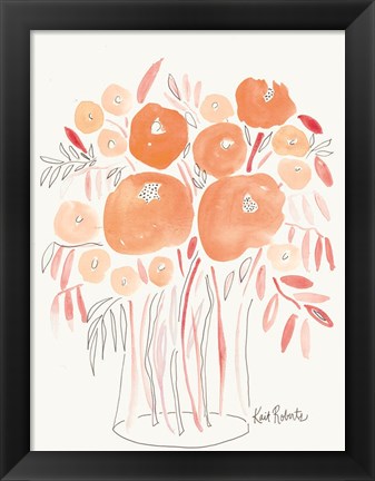 Framed Guava Blooms and Bubblegum Leaves Print