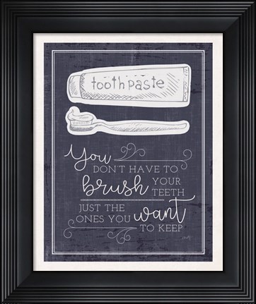 Framed Brush Your Teeth Print
