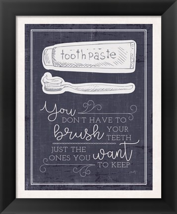 Framed Brush Your Teeth Print