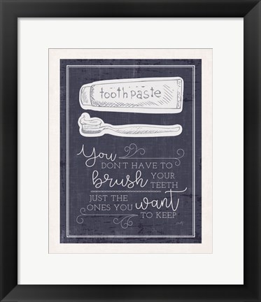 Framed Brush Your Teeth Print