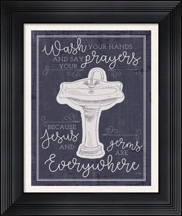 Framed Wash Your Hands Print