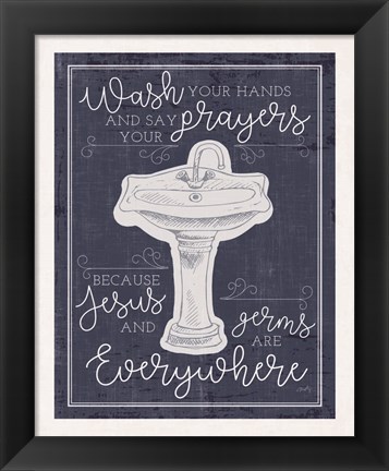 Framed Wash Your Hands Print