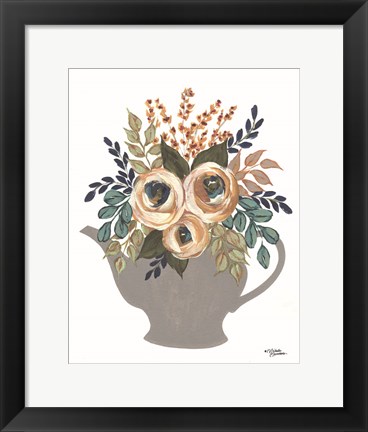 Framed Fall Floral Bowls Print