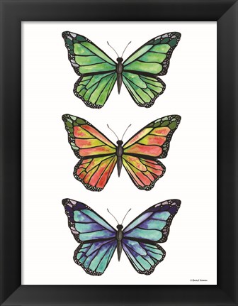 Framed Stacked Wonderful Butterflies Print