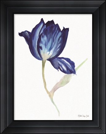 Framed Blue Flower Stem II Print