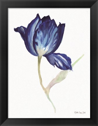 Framed Blue Flower Stem II Print