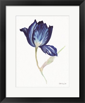 Framed Blue Flower Stem II Print