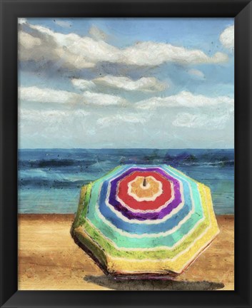 Framed Beach Umbrella I Print