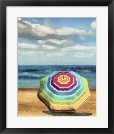 Framed Beach Umbrella I Print
