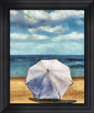 Framed Beach Umbrella II Print