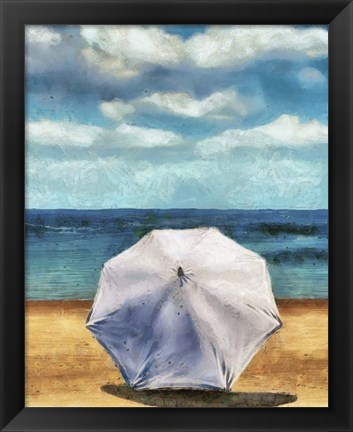 Framed Beach Umbrella II Print