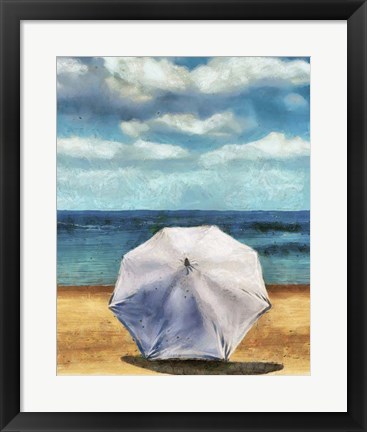 Framed Beach Umbrella II Print