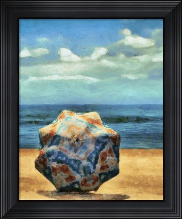 Framed Beach Umbrella III Print