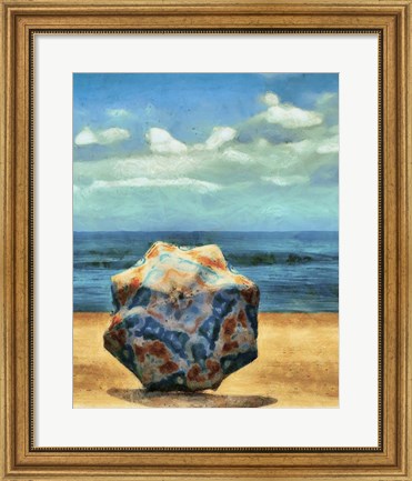 Framed Beach Umbrella III Print