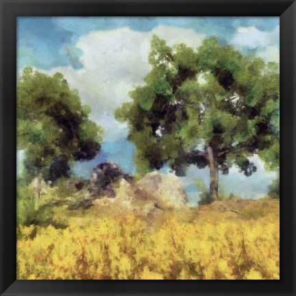 Framed Mellow Yellow Landscape I Print