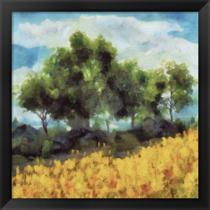 Framed Mellow Yellow Landscape II Print
