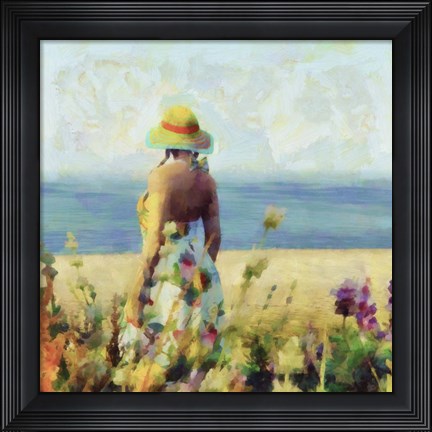 Framed Morning Meadow Stroll I Print