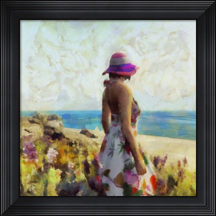 Framed Morning Meadow Stroll II Print