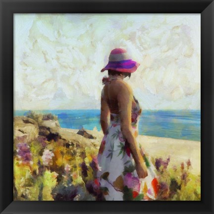 Framed Morning Meadow Stroll II Print