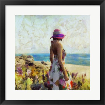 Framed Morning Meadow Stroll II Print