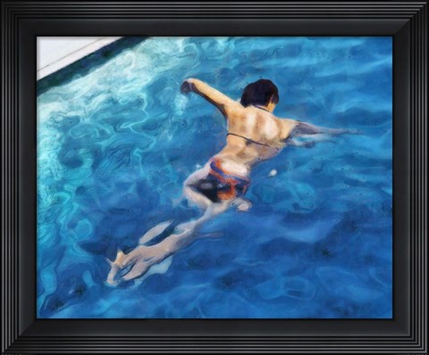 Framed Morning Swimming II Print